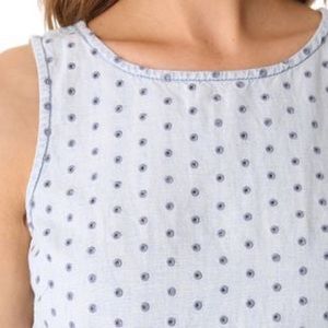 Chambray, eyelet, zipper left side, knee length